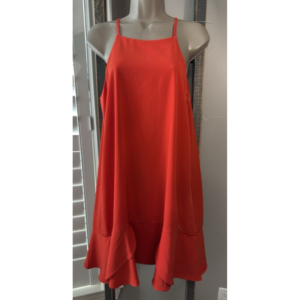 She + Sky Red Dress Size Small Ruffle Short Sundress NEW